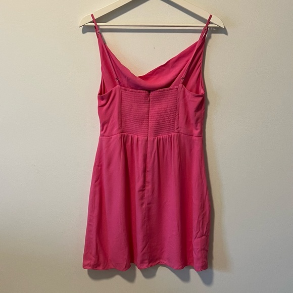 Aritzia Hot Pink Cowl Neck Mini Dress - Picture 3 of 10
